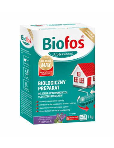 Biofos biologiczny preparat do szamb 1kg + WC żel 0,5l