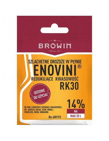 Drożdże winiarskie Enovini RK30 redukujące kwasowość 20ml