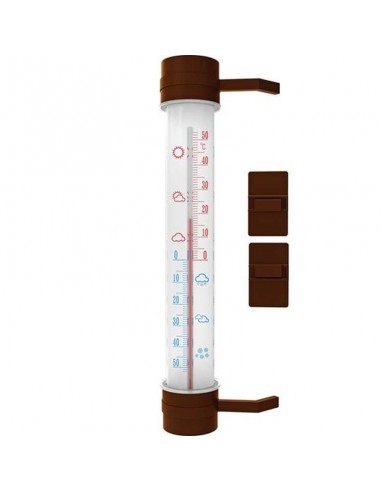 Termometr zaokienny średni brązowy 26/230mm